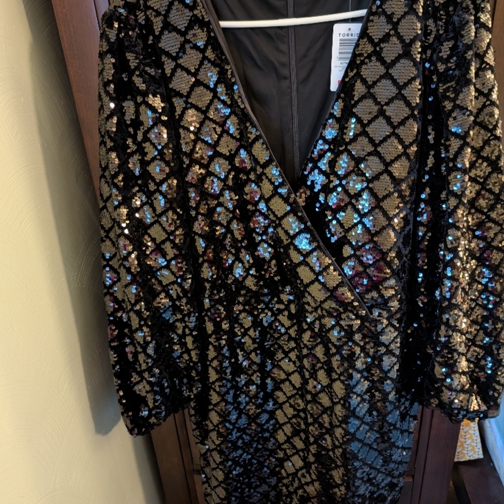 Torrid Black Sequin Dress